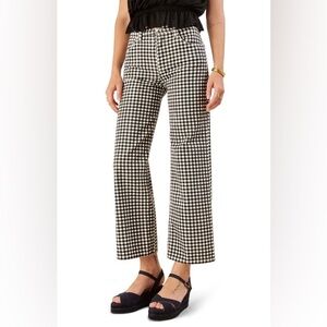 Reformation high waist checkered denim